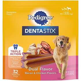 Pedigree 023100133133 Dentastix Dual Flavor Large Dog Dental Treats Bacon And Chicken Flavors