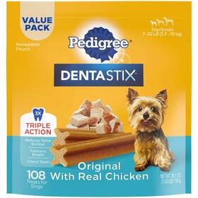 Pedigree 023100139883 Dentastix Original Flavor Dental Bones Treats For Toy/small Dogs 1.68