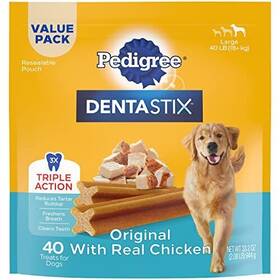 Pedigree 023100139982 Dentastix Large Dog Dental Treats Original Flavor Bones 2.08