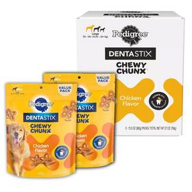 Pedigree 023100144368 2x Dentastix Chewy Chunx Dental Treats Large Dog Multiple Sizes 13.5 Oz Each
