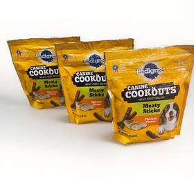 Pedigree 023100149226 4 Canine Cookout Soft Dog Treats Chicken Flavored Meaty Sticks 5.36oz