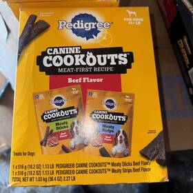 Pedigree 023100149455 Canine Cookout Soft Dog Treats Beef Meaty Sticks And Strips 2 18 Oz Bags