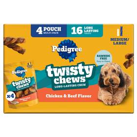 Pedigree 023100181677 Long-lasting Medium/large Dog Treats With Chicken Beef Flavor 16 Count