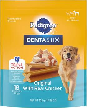 10113529 Pedigree Dentastix Large Dog Dental Treats Original Flavor Bones 14.99 O