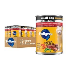 10222402 Pedigree Small Dog Tender Bites In Gravy Wet Food Cans Steak And Vegetable Flavor