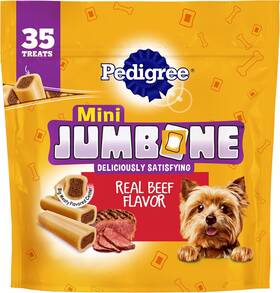 Pedigree 445057556590 Mini Jumbone Small Dog Treats Bone Like Shell With Beef Flavor 35