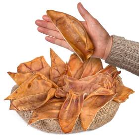 Peppy Dog 906647645169 Half Pig Ears 15 Pcs Natural Chews Single Ingredient Treats Rawhide Alt
