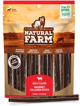 Pet 313045115128 Odor-free Bully Coated Gourmet Collagen Sticks 6 Inch 10 Pack Real Bee