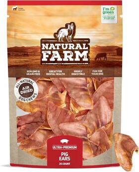 Pet 445035884806 Pig Ears For Dogs 25 Pack All-natural Whole Dog Treats Thick Pigs Singl
