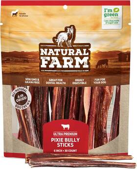 Pet 445057935944 Bully Sticks 6 Inch 30 Pack Thin Pizzle Pixie Beef Treats Grain-free High