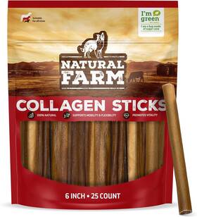 Pet 726084712850 Collagen Sticks For Dogs 6 Inch 25 Pack Odor-free Long Lasting Chews And Rawhi