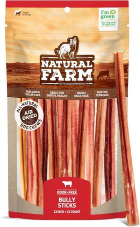 Pet 744110063677 Odor-free Bully Sticks 12 Inch Pack 1.2 Lbs. Per Bag 100% Beef Pizzle Ch
