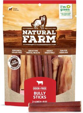 B-324 Pet Odor-free Bully Sticks 2-4 Inch 8oz All-natural Long-lasting Chews 100% Beef Piz