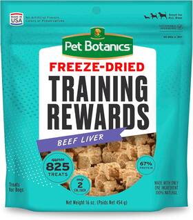 75122 Pet Botanics 16 Oz. Pouch Training Reward Freeze Dried 1 Pound Pack Of
