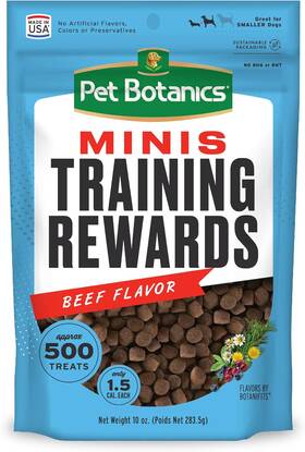 76910 Pet Botanics 10 Oz. Pouch Training Reward Mini Soft And Chewy Beef Flavor With 5