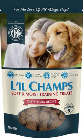 Pet Brands 816703017203 American Kennel - Club Lil Champs Soft And Moist Dog Treats Pork Flavor Chews