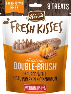 00022808010630 Pet Care Fresh Kisses Natural Dental Chews Treats Infused With Pumpkin And Cinnamon For