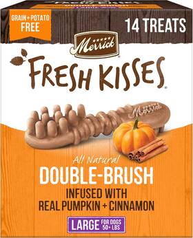 66079 Pet Care Fresh Kisses Natural Dental Chews Treats Infused With Pumpkin And Cinnamon For