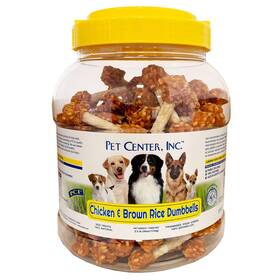 162836 Pet Center Pci Chicken And Brown Rice Dumbbells 25lbs Adult Dog Treat