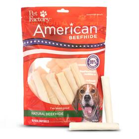 Pet Factory 094983281068 American Beefhide 5 Inch Chip Rolls Dog Chew Treats - Natural Flavor 16 Count/1