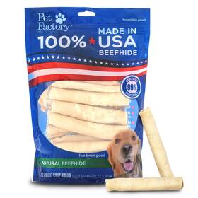 Pet Factory 094983787041 100% Made In Usa Beefhide 5 Inch Chip Rolls Dog Chew Treats - Natural Flavor 22