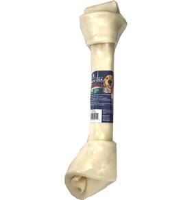 Pet Factory 094983799150 100% Made In Usa Beefhide 15-17 Inch Knotted Bone Dog Chew Treat - Natural Flavor
