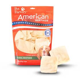 28322 Pet Factory American Beefhide Chips Dog Chew Treats - Natural Flavor 22 Oz