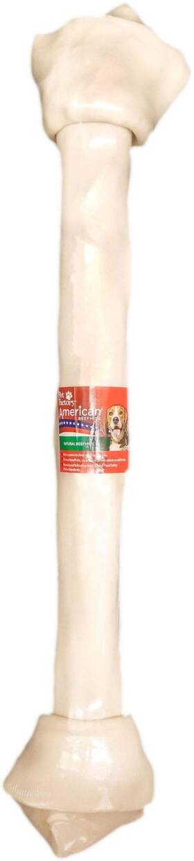 29922 Pet Factory American Beefhide 20-22 Inch Knotted Bone Dog Chew Treat - Natural Flavor 1 Coun