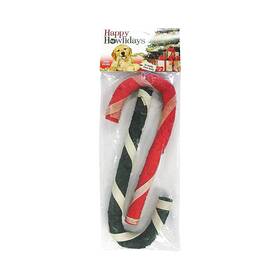 Pet Factory 604714565550 Happy Howlidays Munchy Dog Candy Cane With Wrap 2pk 10 Inch