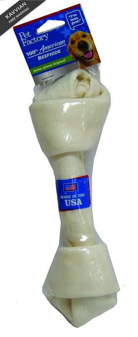 74009 Pet Factory 100% Made In Usa Beefhide 9-10 Inch 1 Count Pack Of Natural