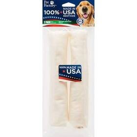74228 Pet Factory 100% Made In Usa Beefhide 8 Inch Rolls Dog Chew Treats - Natural Flavor 2 Count/
