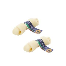 82004 Pet Factory Usa 100% Natural Beefhide Dog Bone Chew 4 Inches 2 Units