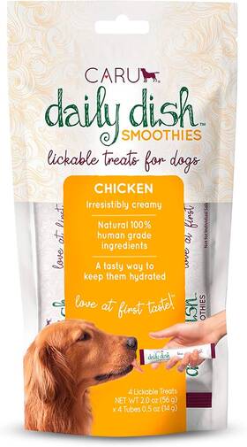 10851395005890 Pet Food Daily Dish Smoothies - Lickable Chicken Dog Treat 4 Pack .5oz Tubes