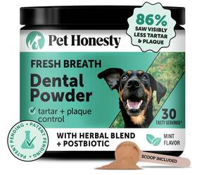 Pet Honesty 850063385091 Dog Breath Freshener Dental Powder For Teeth Cleaning Plaque Off Care