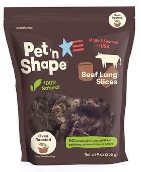 Pet N Shape 032657121234 Beef Lung Dog Treats Made And Sourced In The Usa - Training Treat 9 Ounce