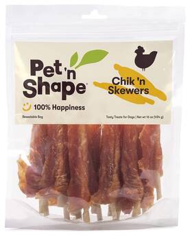 Pet N Shape 781163679189 Chik Ftn Skewers - Chicken Wrapped Rawhide Chew Dog Treats 1 Pound