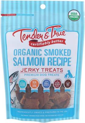 74001 Pet Nutrition Sustainable Salmon Recipe Jerky Blue Bag 4 Ounces