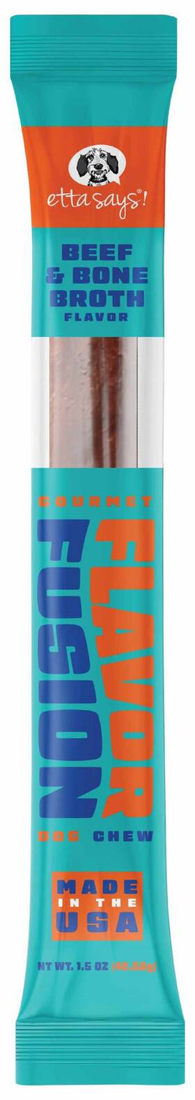 Pet Palette Llc 850089007649 Etta Says Flavor Fusion Dog Chew Beef And Bone Broth 1.5 Oz 12ct
