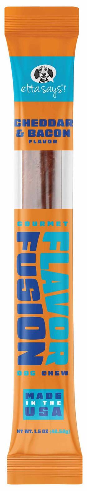 Pet Palette Llc 856595005889 Etta Says Flavor Fusion Dog Chew Cheese And Bacon 1.5 Oz 12ct
