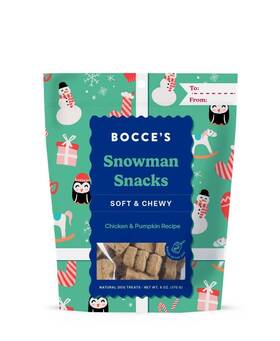 Bocbcba10190 Pet Palette Llc Bocces Bakery Snowman Holiday Puppy Dog Treats Snacks Soft Chewy Lowest Price