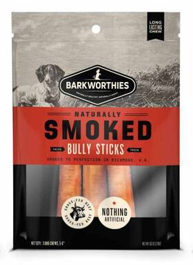 Bw2030687 Pet Palette Llc Barkworthies Smoked Bully 6 Inch Thick 3pk