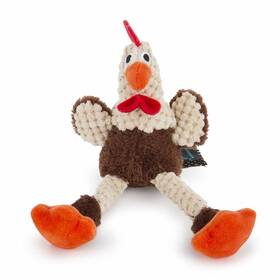 Wwgd70671 Pet Palette Llc Godog Just For Me Skinny Brown Rooster With Chew Guard Plush Dog Toy