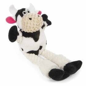 Wwgd73556 Pet Palette Llc Godog Just For Me Checkers Skinny Cow With Chew Guard Plush Dog Toy