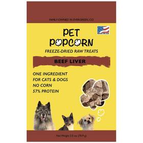 Trtbefliv250 Pet Popcorn Freeze-dried Raw Treats - Beef Liver 2.5oz Bag Dog And Cat Snacks