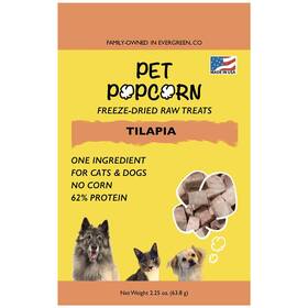 Trttilfil225 Pet Popcorn Freeze-dried Raw Treats - Tilapia 2.5oz Bag Dog And Cat Snacks