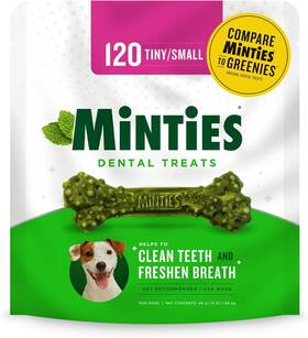 Petiq 445015312350 Minties Dental Chews For Dogs 120 Count Vet-recommended Mint-flavored T