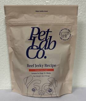 Petlabco 810090680323 Petlab Co. Beef Jerky Recipe Delicious Protein-rich Dog Treats 4 Oz By 03/26