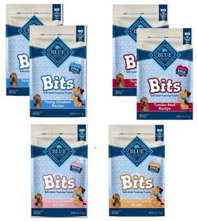 Petlewa 850037174935 6 Pack Blue-buffalo Blue Bits Treats Dog Pouches 4 Flavors 2 Tasty Chic