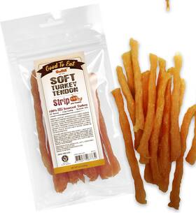 Petlife Co. Ltd. 313048169173 Gootoe Soft Turkey Tendon Stirip With Pumpkin 3oz Chewy Snack Usa-sourced Turk