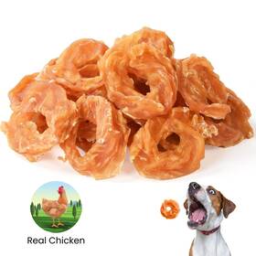 Petpuro 683125255243 Chicken Jerky Rings Dog Treats - High Protein Grain-free Chews 10.6 Oz